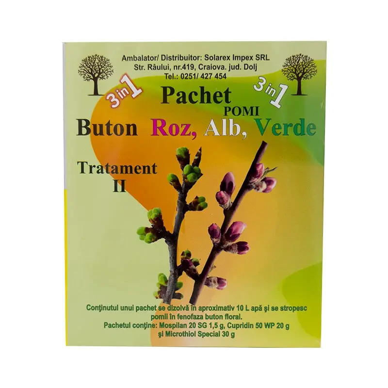 Pachet II tratament pomi fructiferi buton roz, alb, verde
