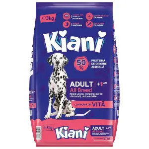Kiani hrana uscata pentru caini cu vita, 3 kg