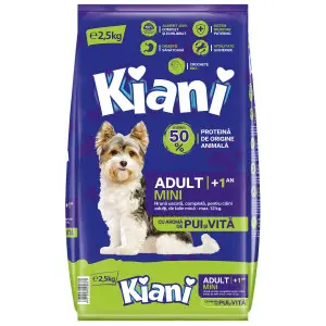 Kiani hrana uscata pentru caini adulti de talie mica cu pui si vita 2,5 kg