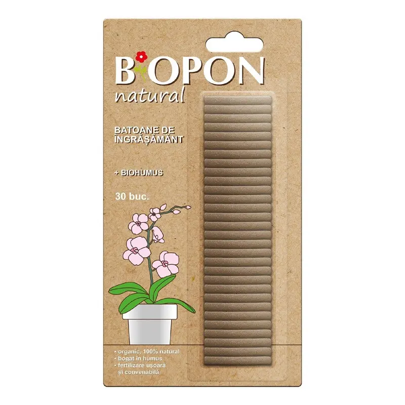 Batoane de ingrasamant natural flori Biohumus set 30 buc Biopon