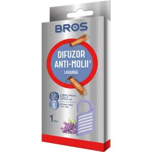 Difuzor Bros cu agatatoare, contra moliilor de haine, cu aroma de lavanda, 1 buc