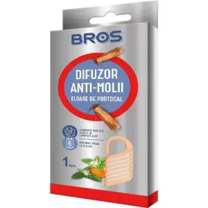 Difuzor Bros cu agatatoare, contra moliilor de haine, cu aroma de portocale, 1 buc