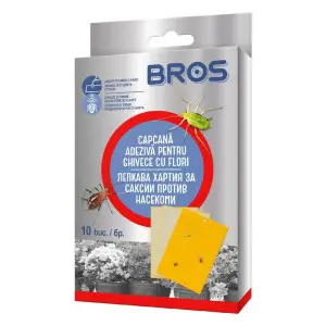 Capcane lipicioase pentru insecte 12x7,5 cm Bros, set 10 buc