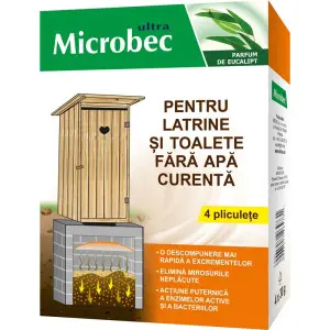 Tratament Microbec pentru haznale si toalete uscate, set 4 buc