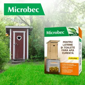 Tratament Microbec pentru haznale si toalete uscate, set 4 buc