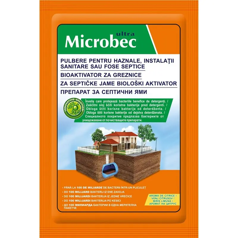 Tratament Microbec pentru fose septice, haznale si instalatii sanitare