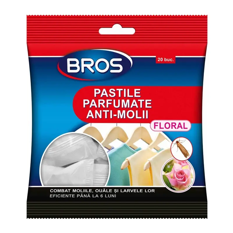 Bile Bros cu parfum de flori impotriva moliilor textile, set 20 buc