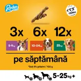 Pedigree Rodeo Duos recompensa pentru caini cu bacon si pui 123 g