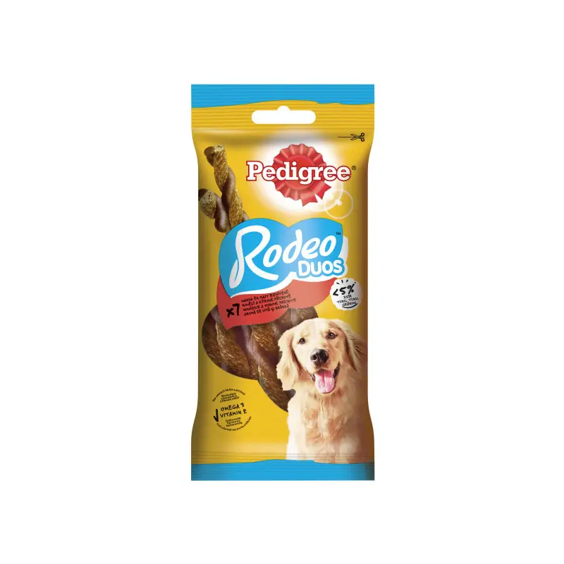 Pedigree Rodeo Duos recompensa pentru caini cu vita si branza 123 g