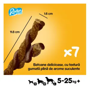 Pedigree Rodeo Duos recompensa pentru caini cu vita si branza 123 g