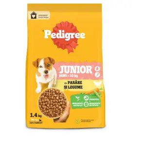 Pedigree hrana uscata pentru caini juniori mini cu pasare si legume 1.4 kg