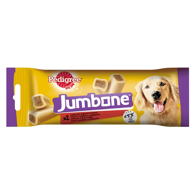 Pedigree recompensa Jumbone pentru caini de talie medie, cu vita si pasare 2 buc 180 g