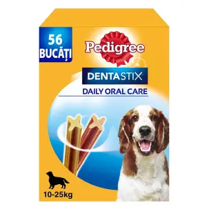 Pedigree DentaStix recompensa pentru caini de talie medie, Mega Pack 56 buc
