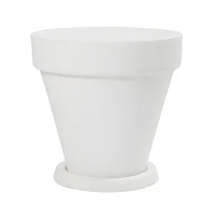 Ghiveci flori inalt cu farfurie Decor