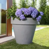 Ghiveci flori inalt cu farfurie Decor