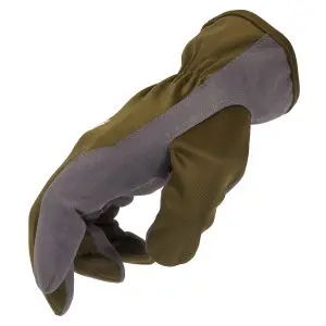 Manusi de lucru, palma din piele sintetica, verde oliv