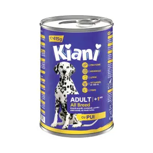 Kiani hrana umeda la conserva pentru caini, cu pui, 415 g