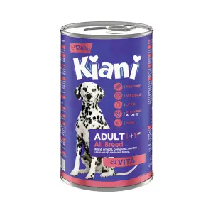 Kiani hrana umeda la conserva pentru caini, cu vita, 1240 g