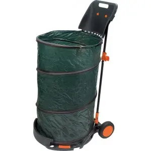 Sac Pop Up cu rotile si lopata, pentru gradina, Ø 50 x h 80 cm, 160 l