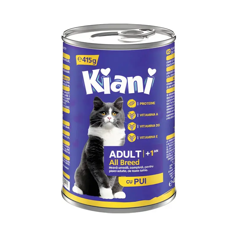 Kiani hrana umeda pentru pisici, cu pui, 415 g