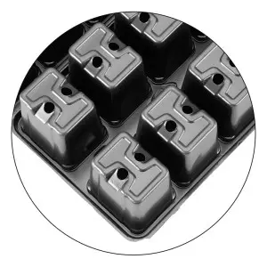 Alveole rasaduri, 2x10 celule patrate, Normset 5000, 4,4 cm