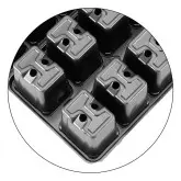 Alveole rasaduri, 2x10 celule patrate, Normset 5000, 4,4 cm