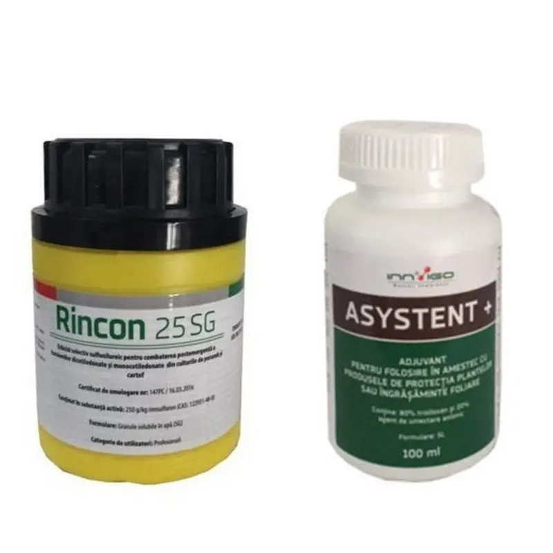 Pachet erbicid Rincon 25 SG 60 g + Adjuvant Asystent 100 ml