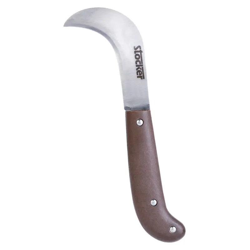 Cutit pentru altoit profesional cu lama secera de 17 cm si maner din plastic