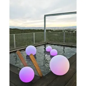 Sfera iluminare terasa si gradina Arca Luce Light, LED RGB