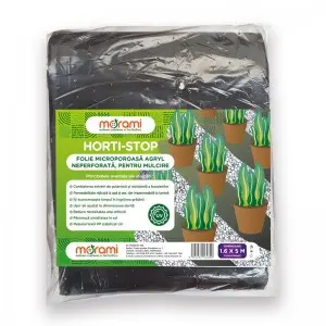 Folie microporoasa neagra pentru mulcire, Horti-Stop, 50 g/mp
