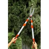 Foarfeca pentru tuns gard viu, cu maner telescopic din aluminiu, 73 - 87 cm