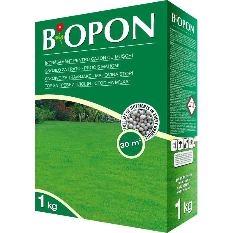 Ingrasamant granulat pentru gazon cu muschi Biopon