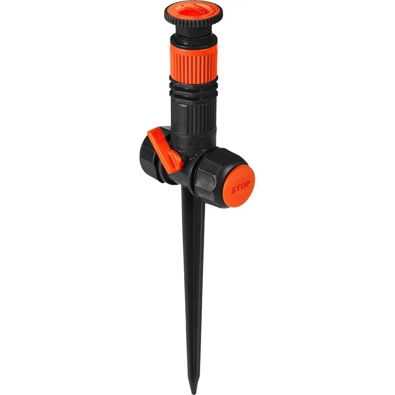 Aspersor reglabil la 360° cu racord dublu de furtun, extensibil