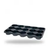 Tava transport ghivece, 6 celule rotunde, Arca 672, 16 cm