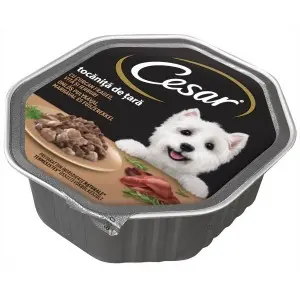 Cesar hrana umeda pentru caini adulti, curcan si vita 150 g