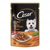 Cesar hrana umeda pentru caini adulti, cu pui si legume gustoase in sos 100 g
