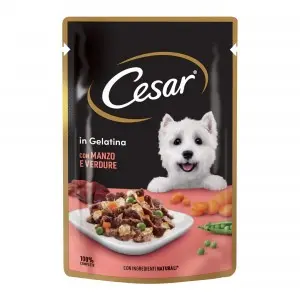 Cesar hrana umeda pentru caini adulti, cu vita frageda si legume in aspic 100 g