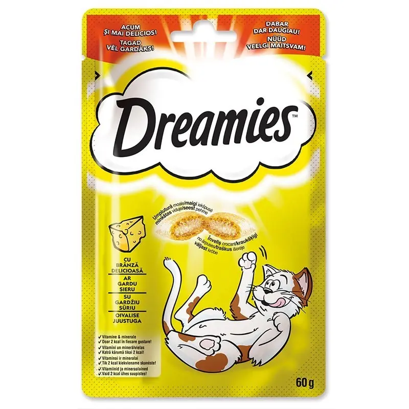 Dreamies recompense pentru pisici, cu branza delicioasa 60 g