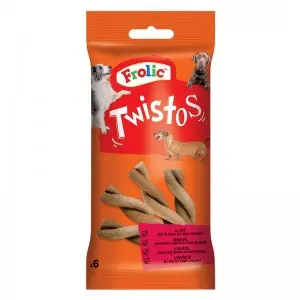 Frolic Twistos recompense pentru caini adulti, cu vita 105 g