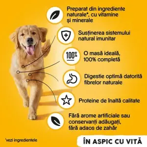 Pedigree hrana umeda la conserva pentru caini adulti cu vita in aspic 400 g