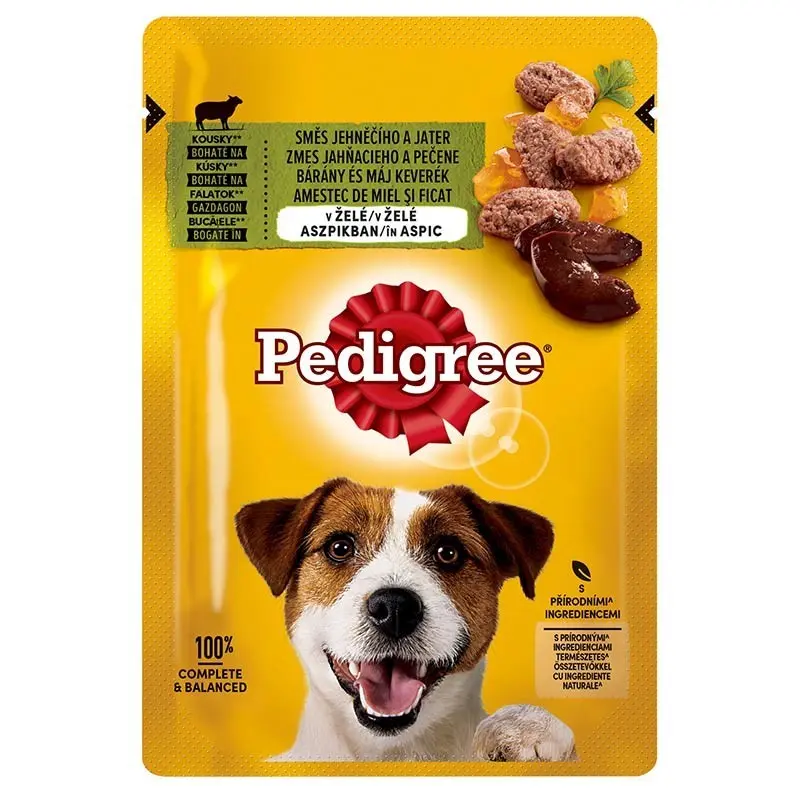 Pedigree hrana umeda pentru caini adulti, cu miel in aspic 100 g