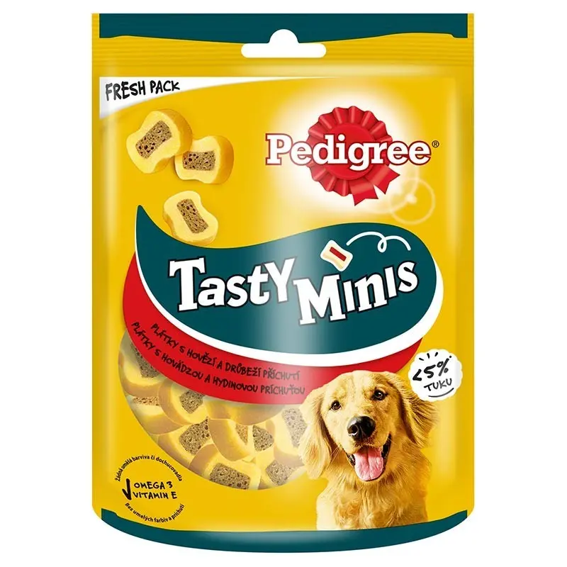 Pedigree Tasty Minis recompense pentru caini adulti, cu vita 155 g