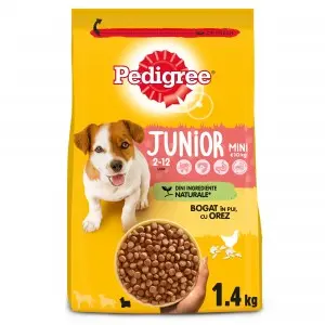 Pedigree hrana uscata cu pui si orez pentru caini juniori 1,4 kg