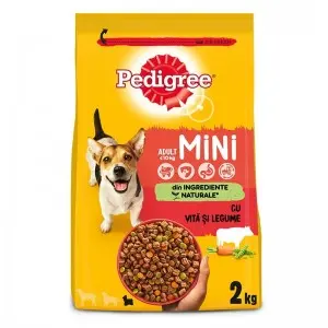 Pedigree hrana uscata cu vita si legume pentru caini adulti de talie mica 2 kg