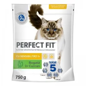 Perfect Fit hrana uscata de curcan pentru pisici sensibile adulte 750 g