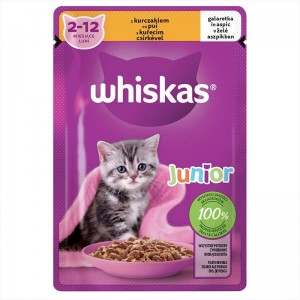 Whiskas Junior hrana umeda pentru pisici junioare, cu pui in aspic 85 g
