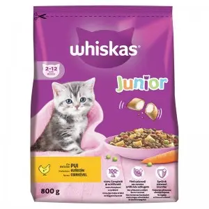 Whiskas Junior hrana uscata cu pui pentru pisici junioare 800 g