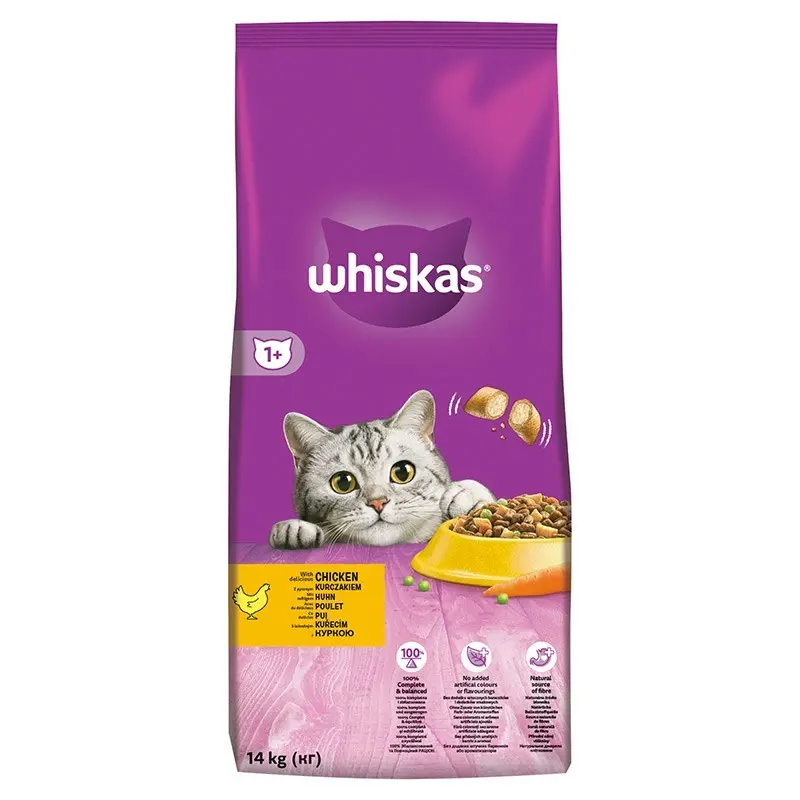 Whiskas hrana uscata cu pui pentru pisici adulte 14 kg