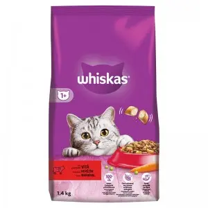 Whiskas hrana uscata cu vita pentru pisici adulte 1,4 kg