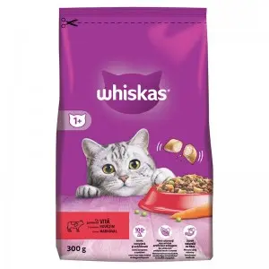 Whiskas hrana uscata cu vita pentru pisici adulte 300 g
